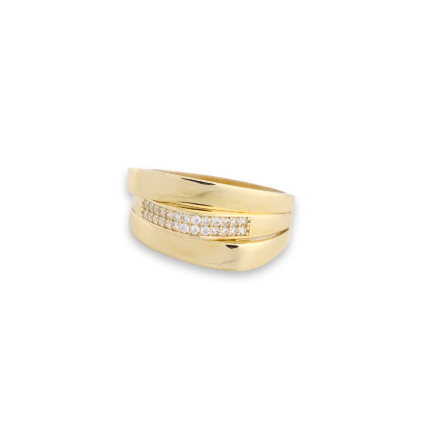 Three Peaks Ring - 14k Gold with Encrusted Stones