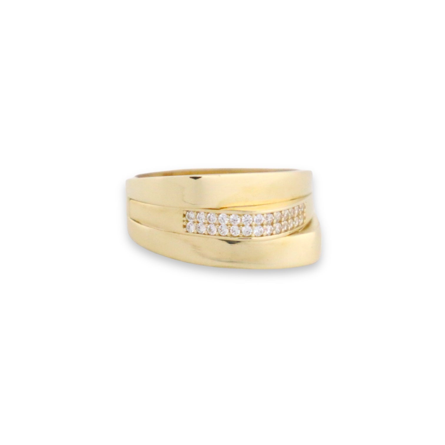 Three Peaks Ring - 14k Gold with Encrusted Stones