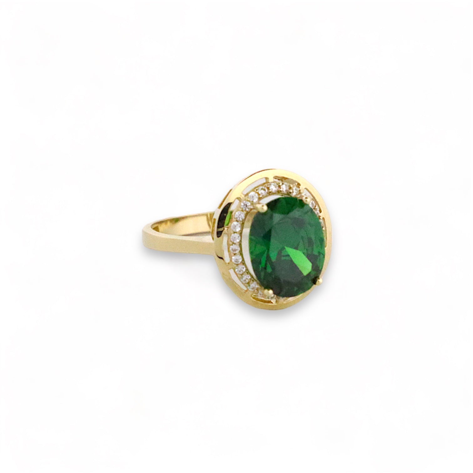 Mayu Ring - 14k Gold Ring with Green Stone