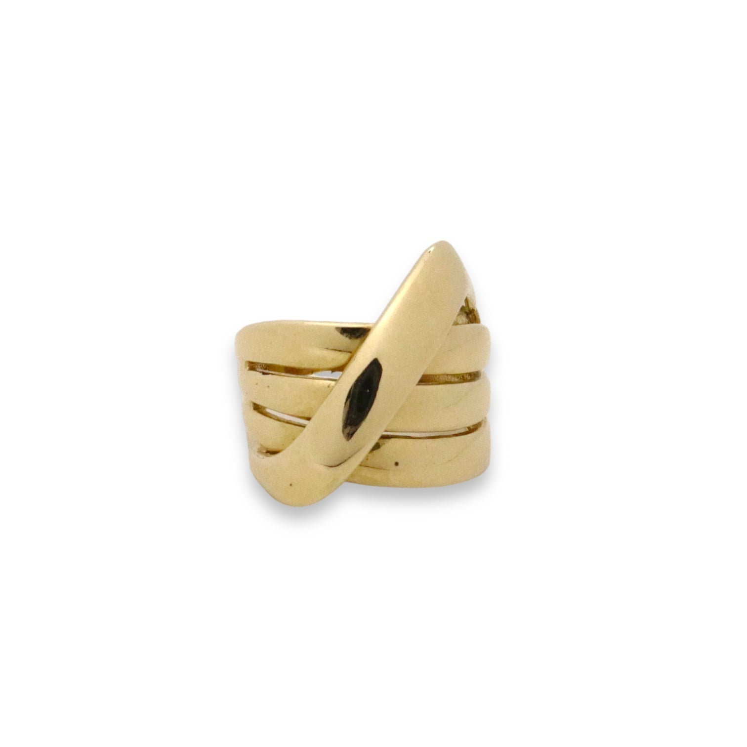 Crossed Bands Ring - 14k Gold Ring