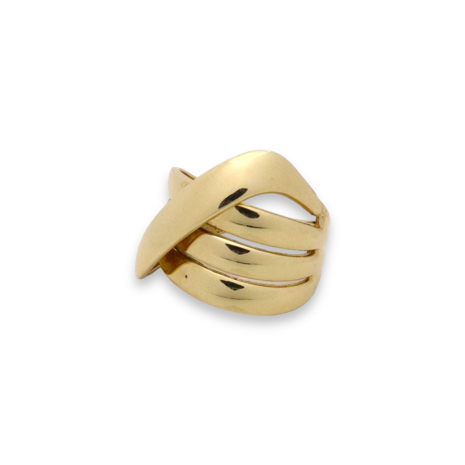 Crossed Bands Ring - 14k Gold Ring