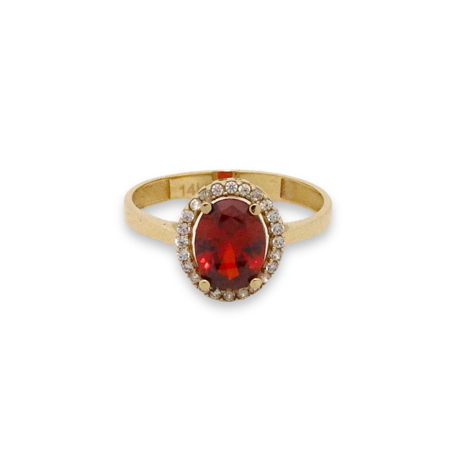 Noir Ring - 14k Gold Ring with Red Stone