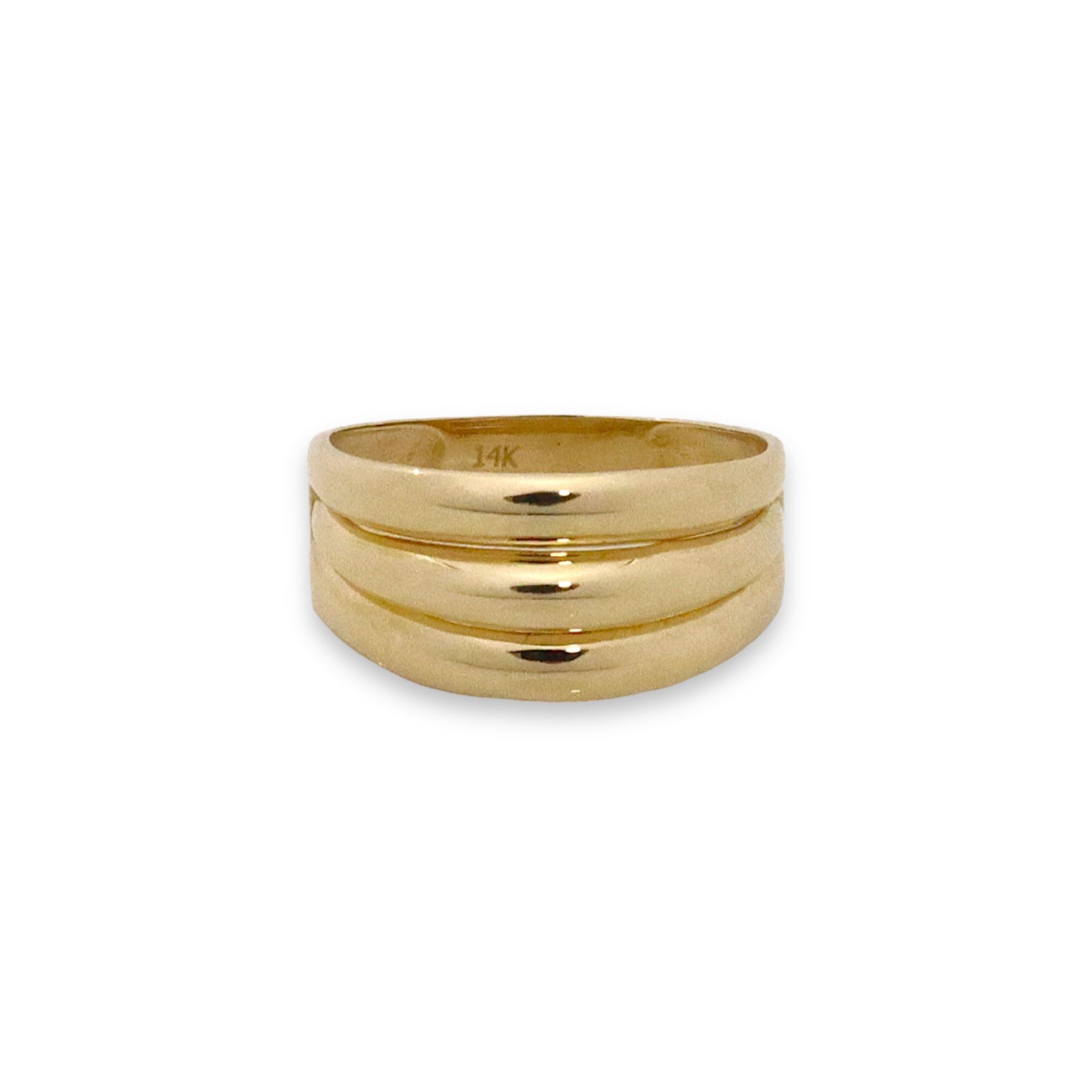 Three Domes Ring - 14k Gold Ring